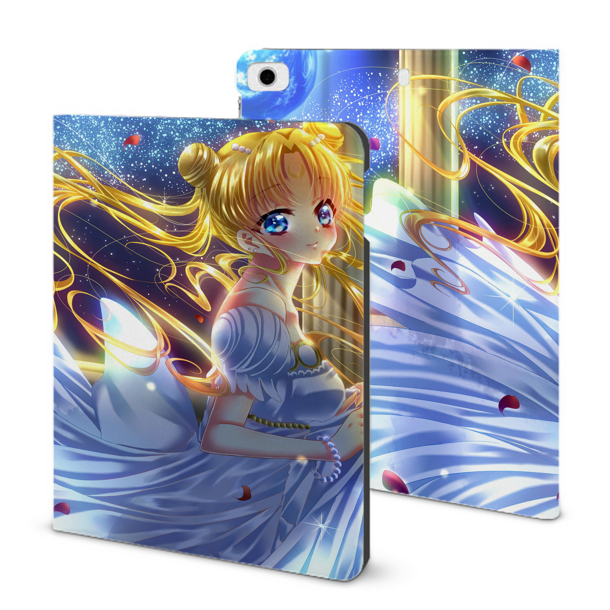 （画像用） 美少女戦士セーラームーン Sailor Moon IPad ケース ブック型 PUレザー TPU 耐衝撃 軽量 薄型 ペン収納なし 全面保護 IPad 各モデル対応